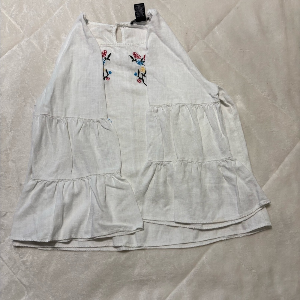 Chelsea & Theodore White Blouse with Floral Embroidery#2